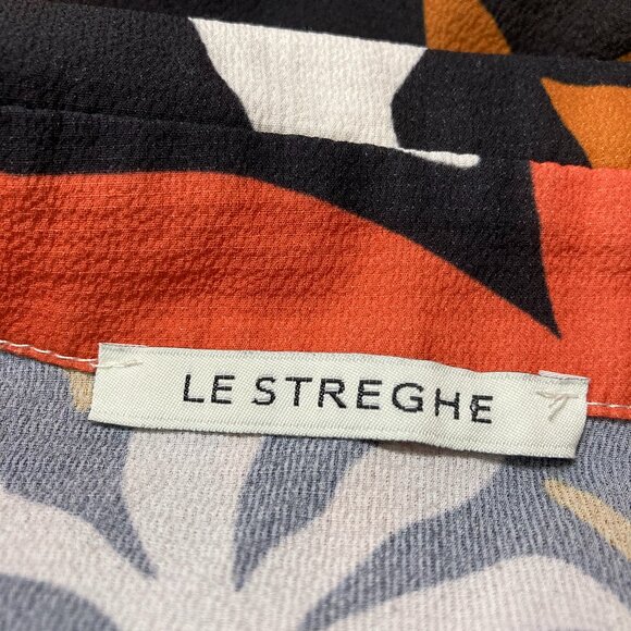 Le Streghe Womens Button up shirt 3/4 sleeves Floral Fall Leaves Italy Size M - Picture 5 of 10